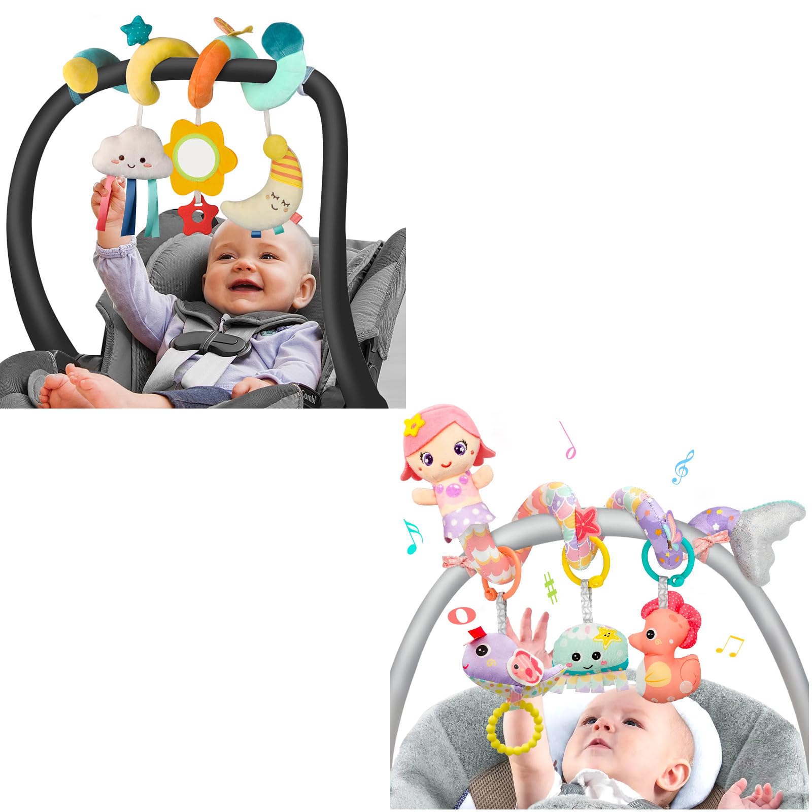 Baby-0816 Amazon.com: MONSTIME Morandi Car Seat Toys for Babies 0-6 Months